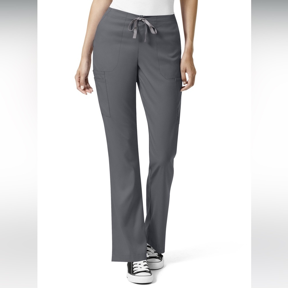 NEW WonderWink Pro XL Pewter gray scrub moderate flare cargo pants X-large